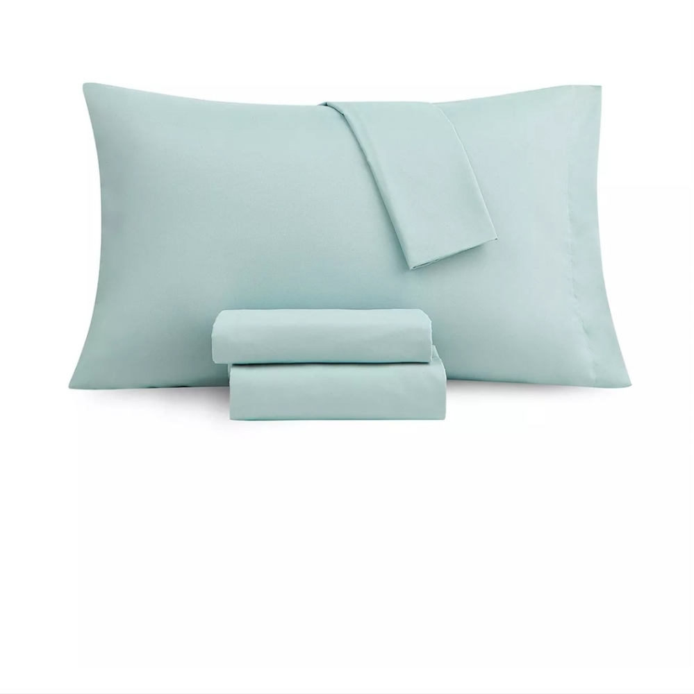 🆕️Microfibre 3 Pc. Sheet Set, Twin, Light Green/Aqua.